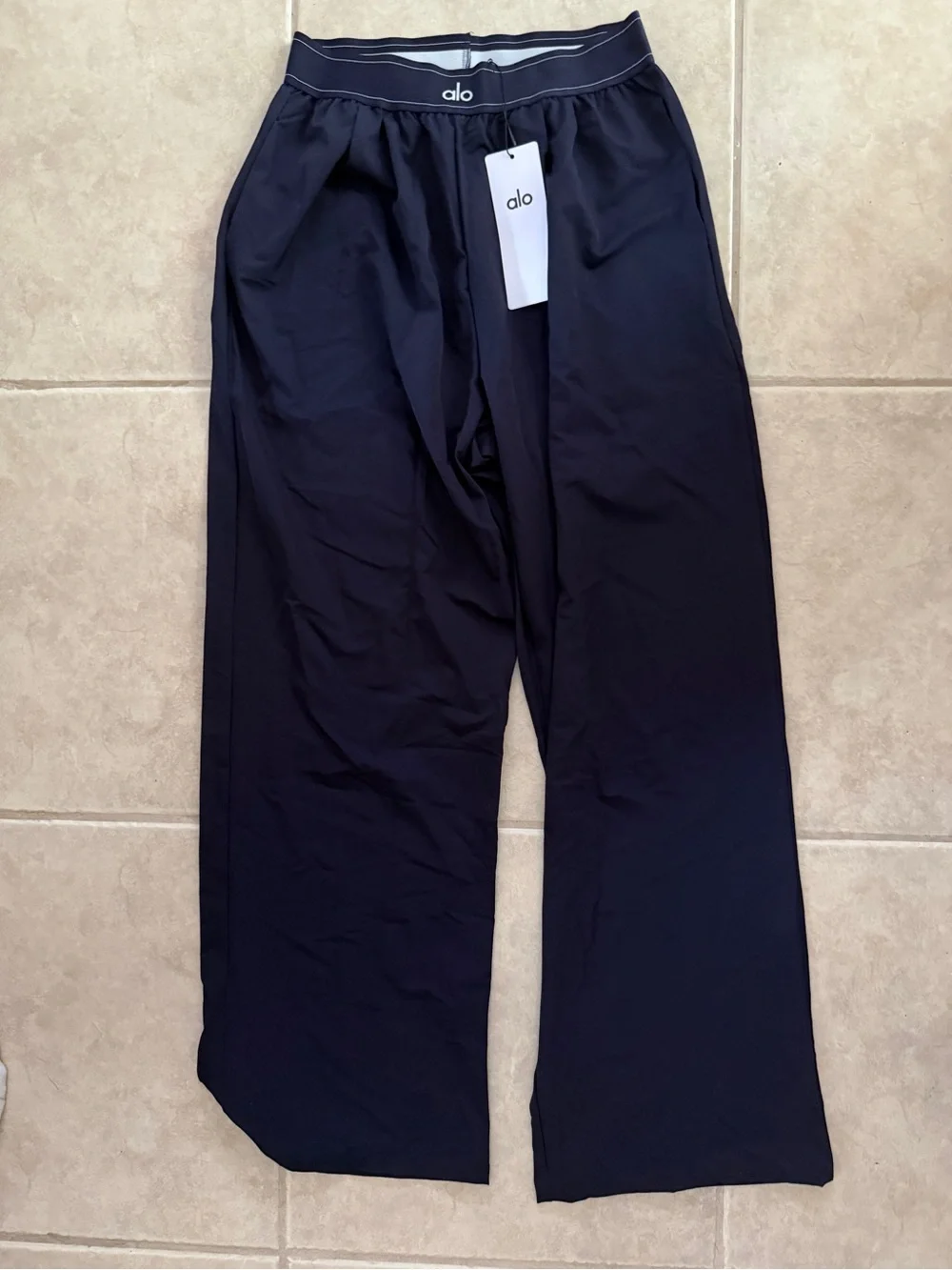 Alo Yoga Suit Up Trouser, Navy, NWT, Lightweight Travel Lounge Wide Leg, XL